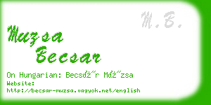 muzsa becsar business card